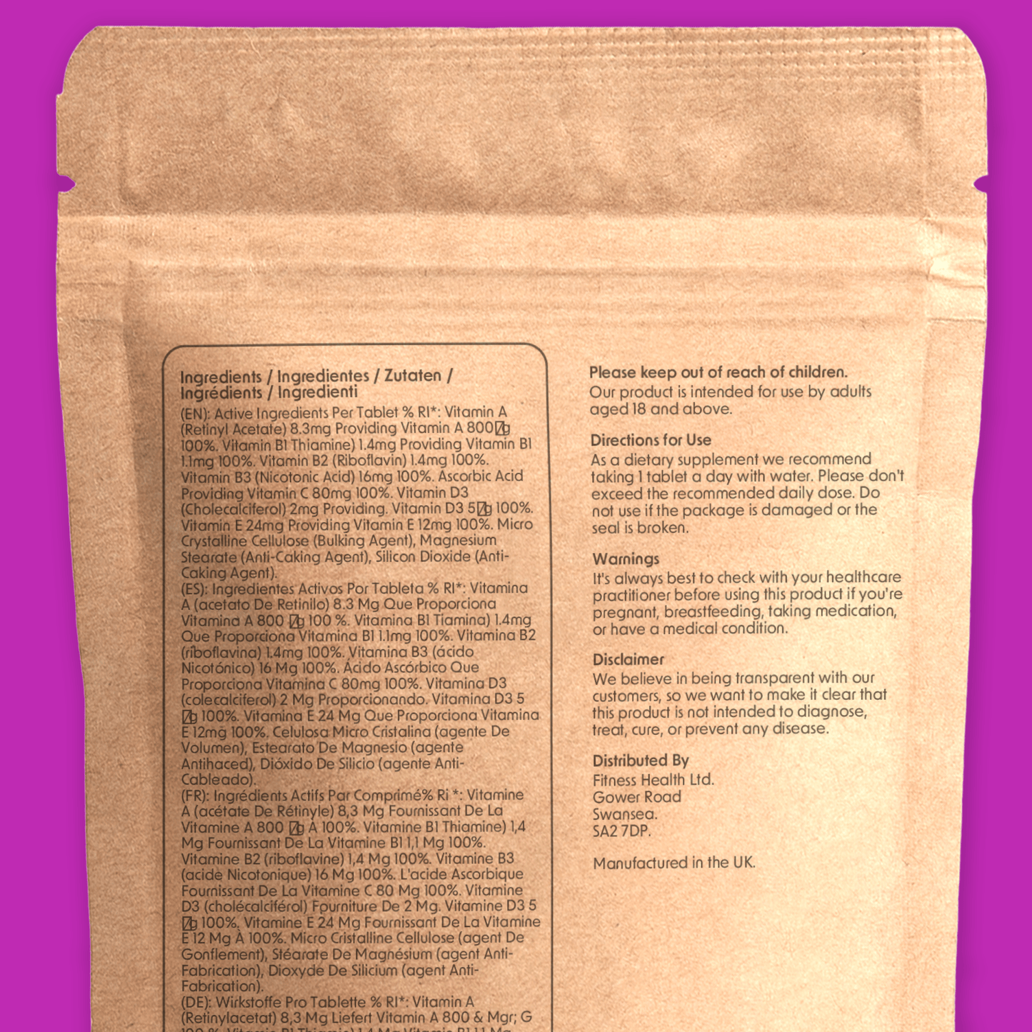 Multivitamins - all in one daily Multi vitamin - Fitness Health