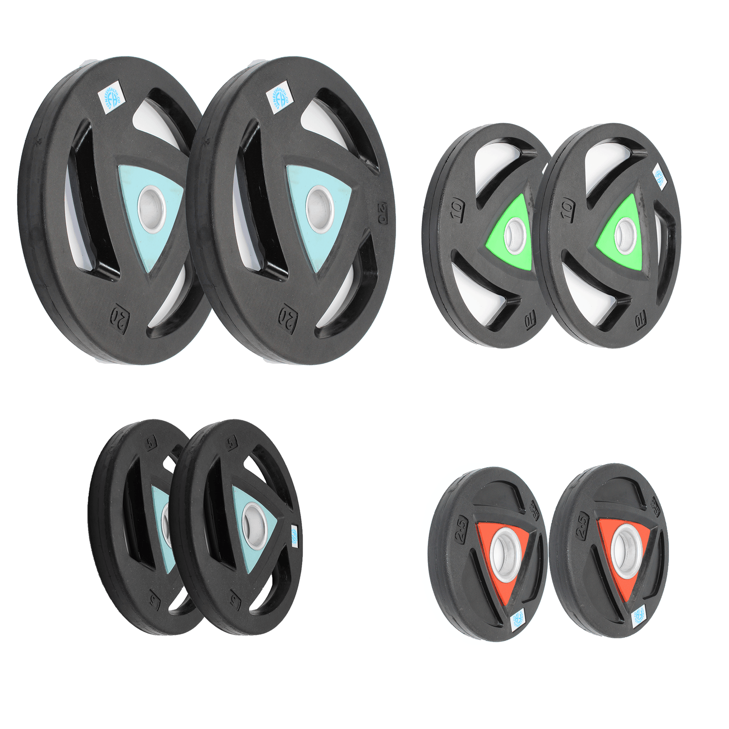 FH Olympic Rubber Weighted Plates 2'' Tri Grip - Fitness Health