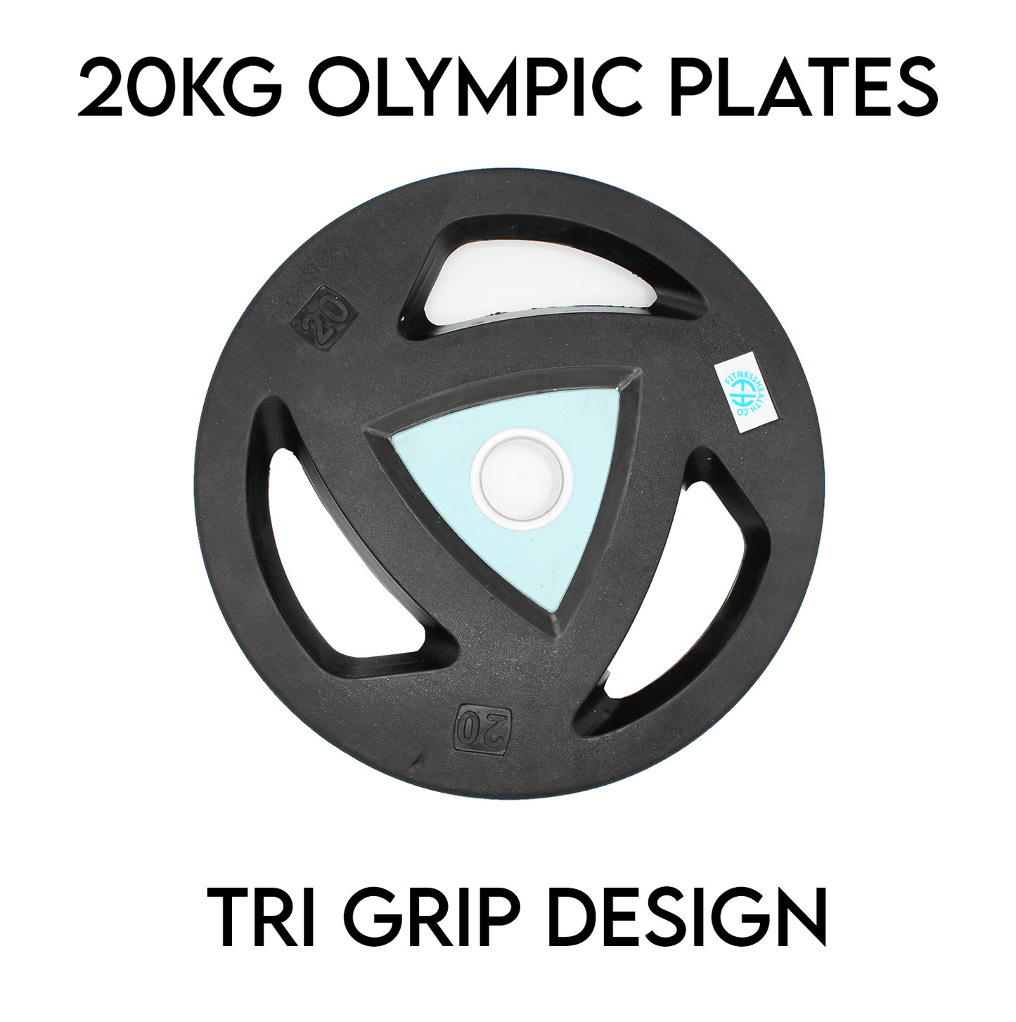 FH Olympic Rubber Weighted Plates 2'' Tri Grip - Fitness Health 