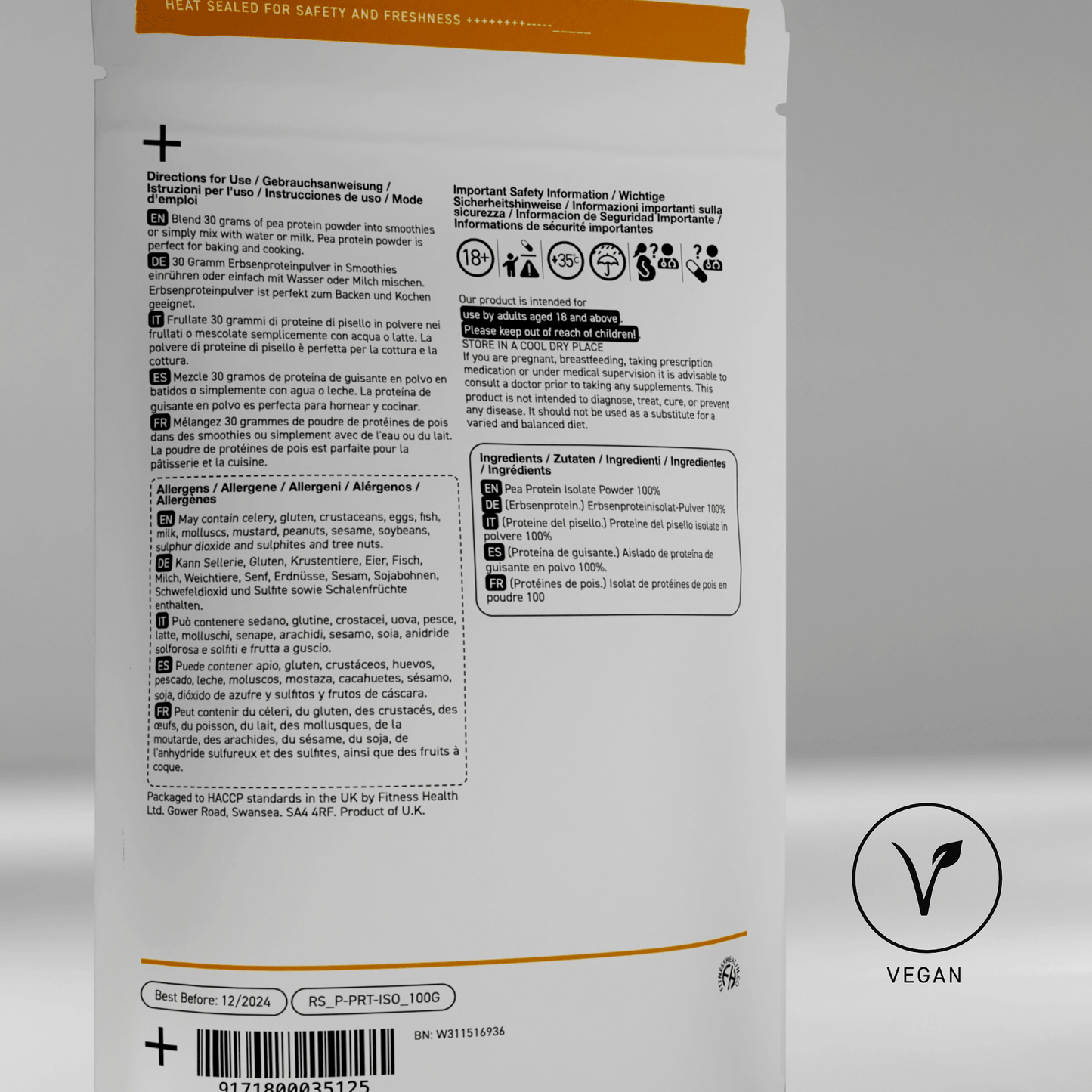 Pea Protein Isolate Powder - Fitness Health