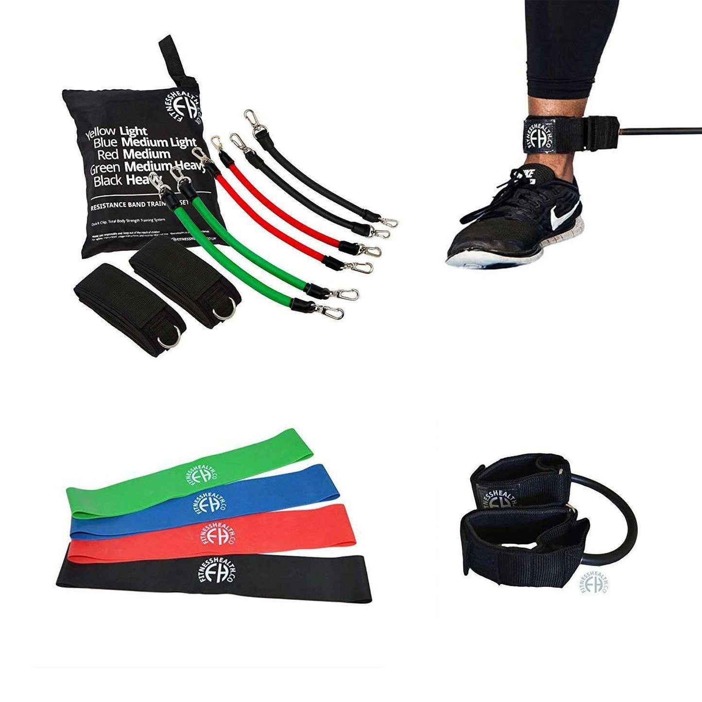 Premium Glute Workout Resistance Band Leg Thighs and Kinetic Training Set - Fitness Health