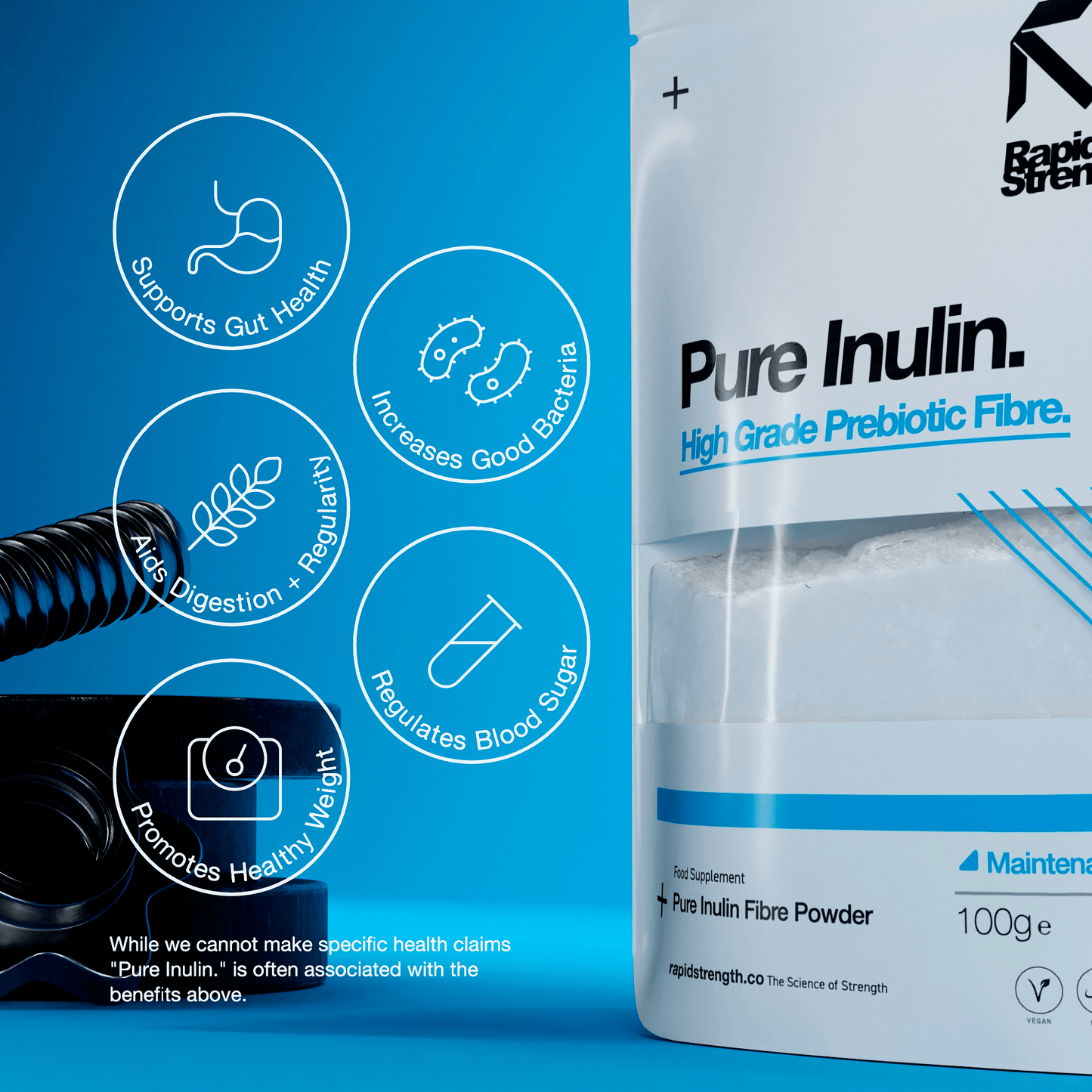 Pure Inulin Fibre Power 100g | 85% Fibre per Serving - Fitness Health 
