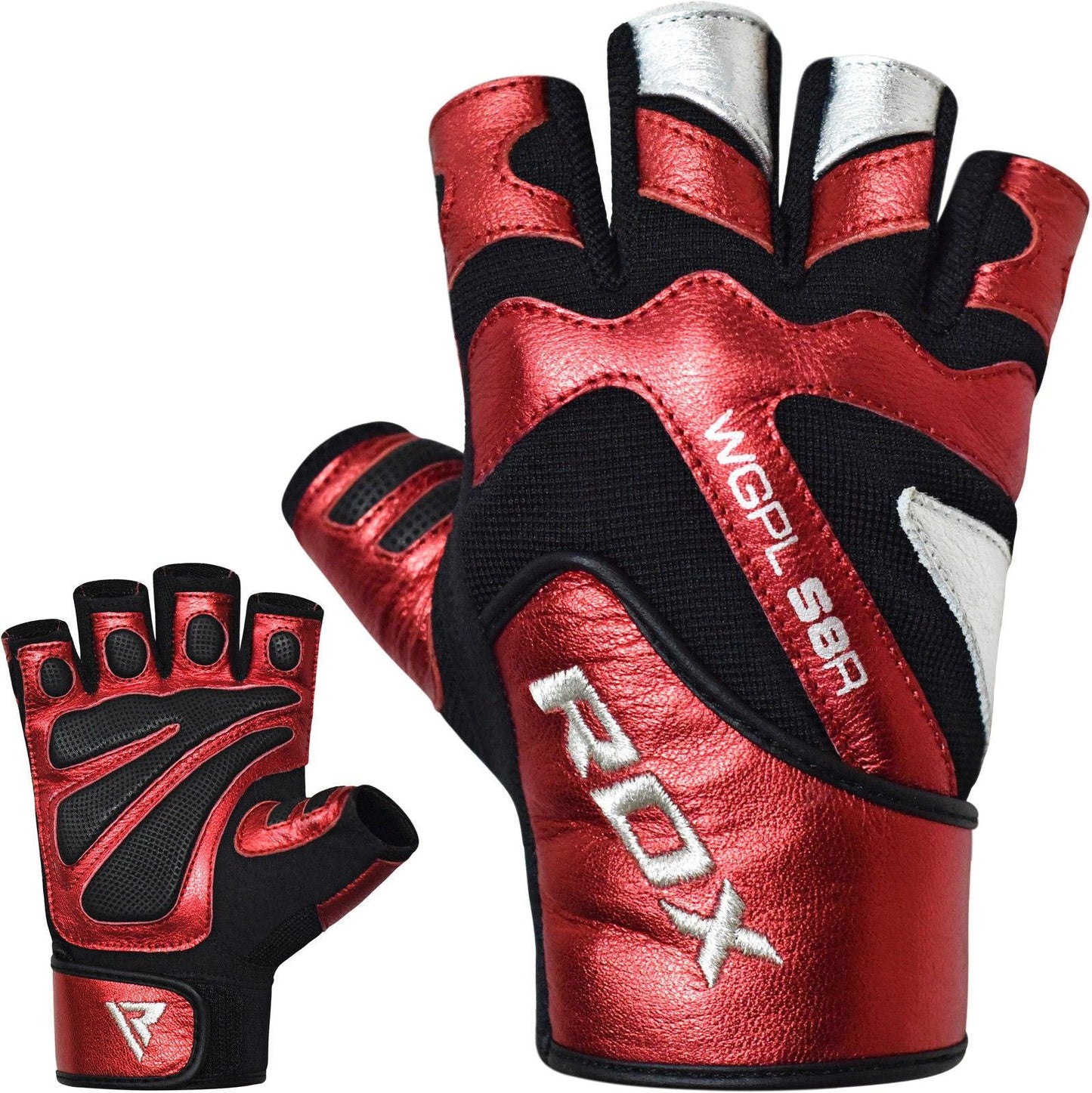 RDX S8 Bold Leather Gym Gloves - Fitness Health 