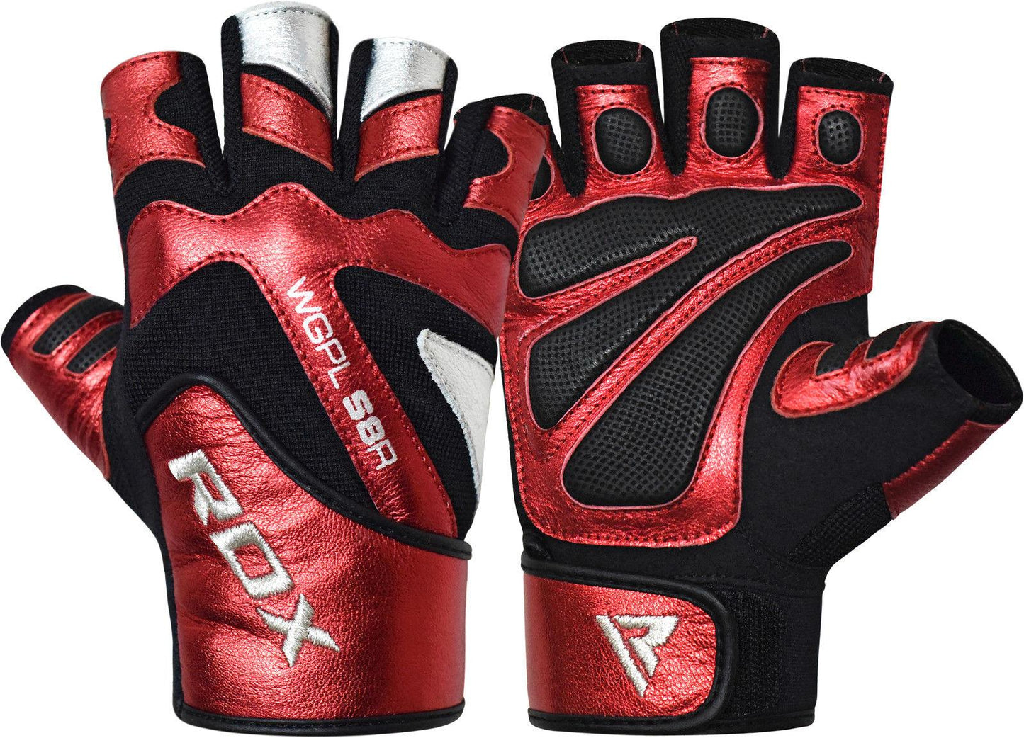 RDX S8 Bold Leather Gym Gloves - Fitness Health 