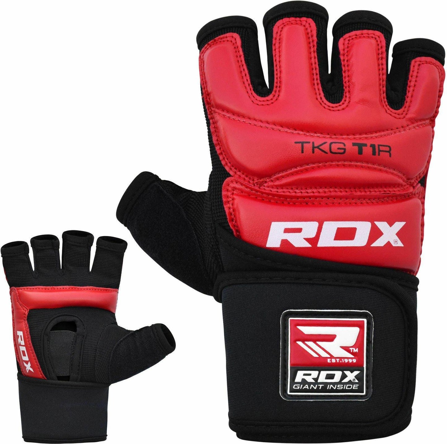 RDX T1 Large Red LeatherX Taekwondo Gloves - Fitness Health