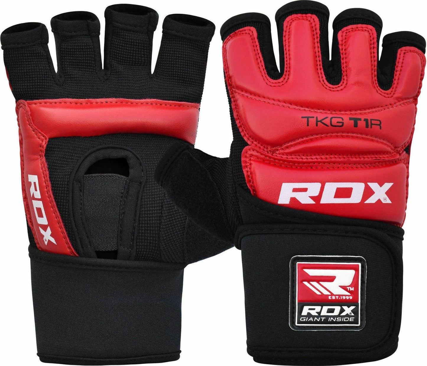 RDX T1 Large Red LeatherX Taekwondo Gloves - Fitness Health