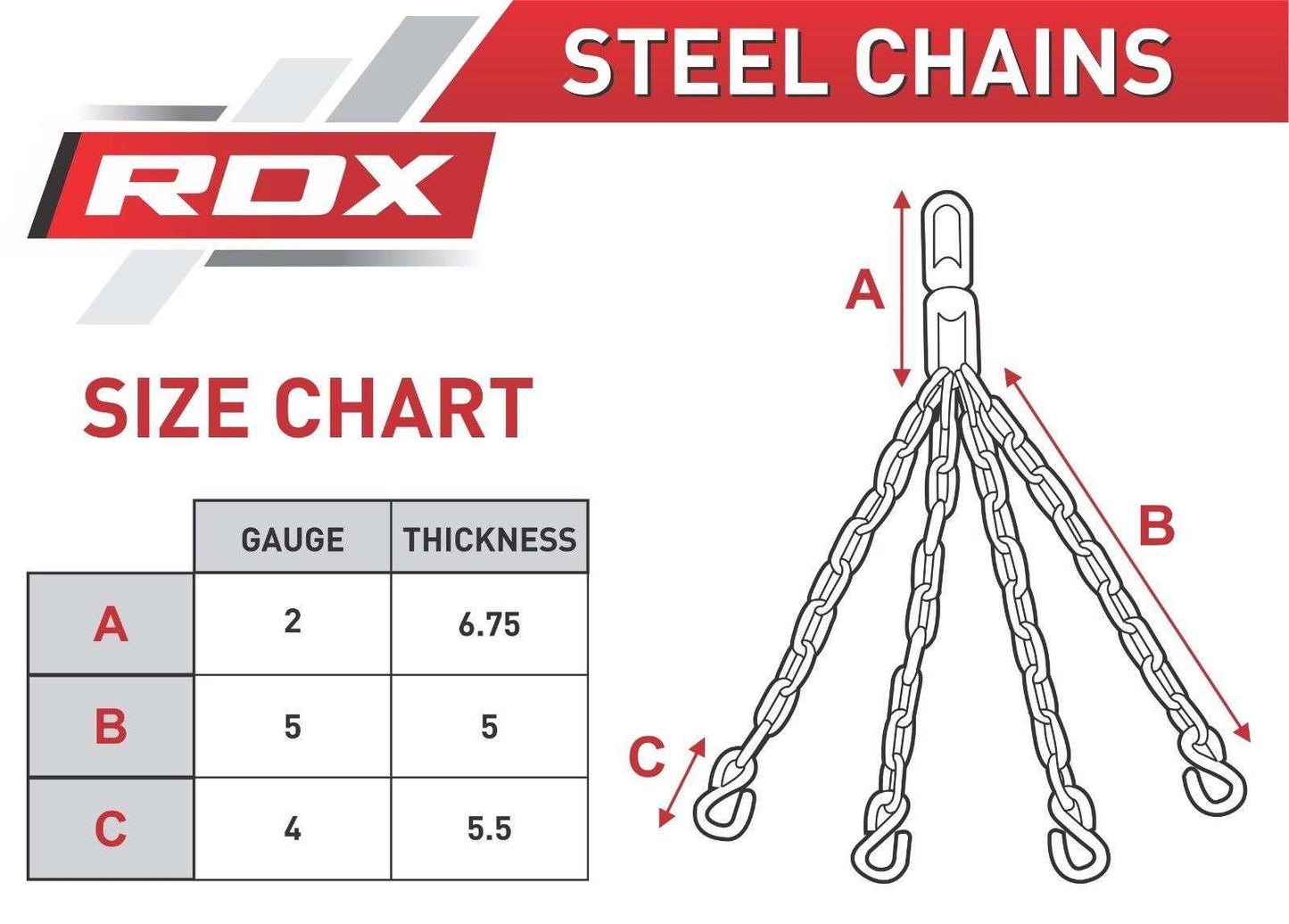 RDX X14 PUNCH BAG CHAINS - Fitness Health