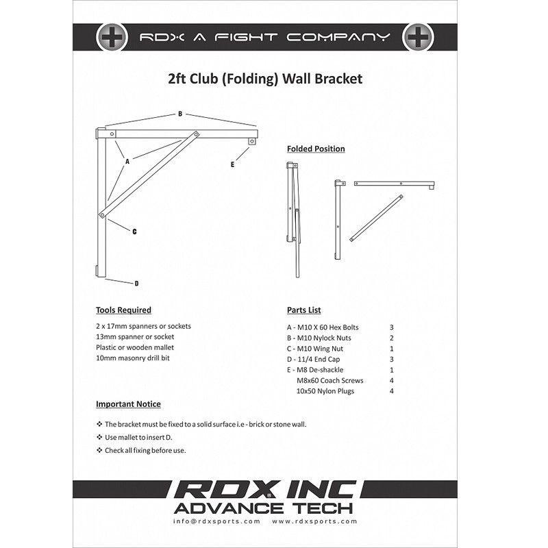 RDX X2W FOLDABLE WALL BRACKET - Fitness Health 