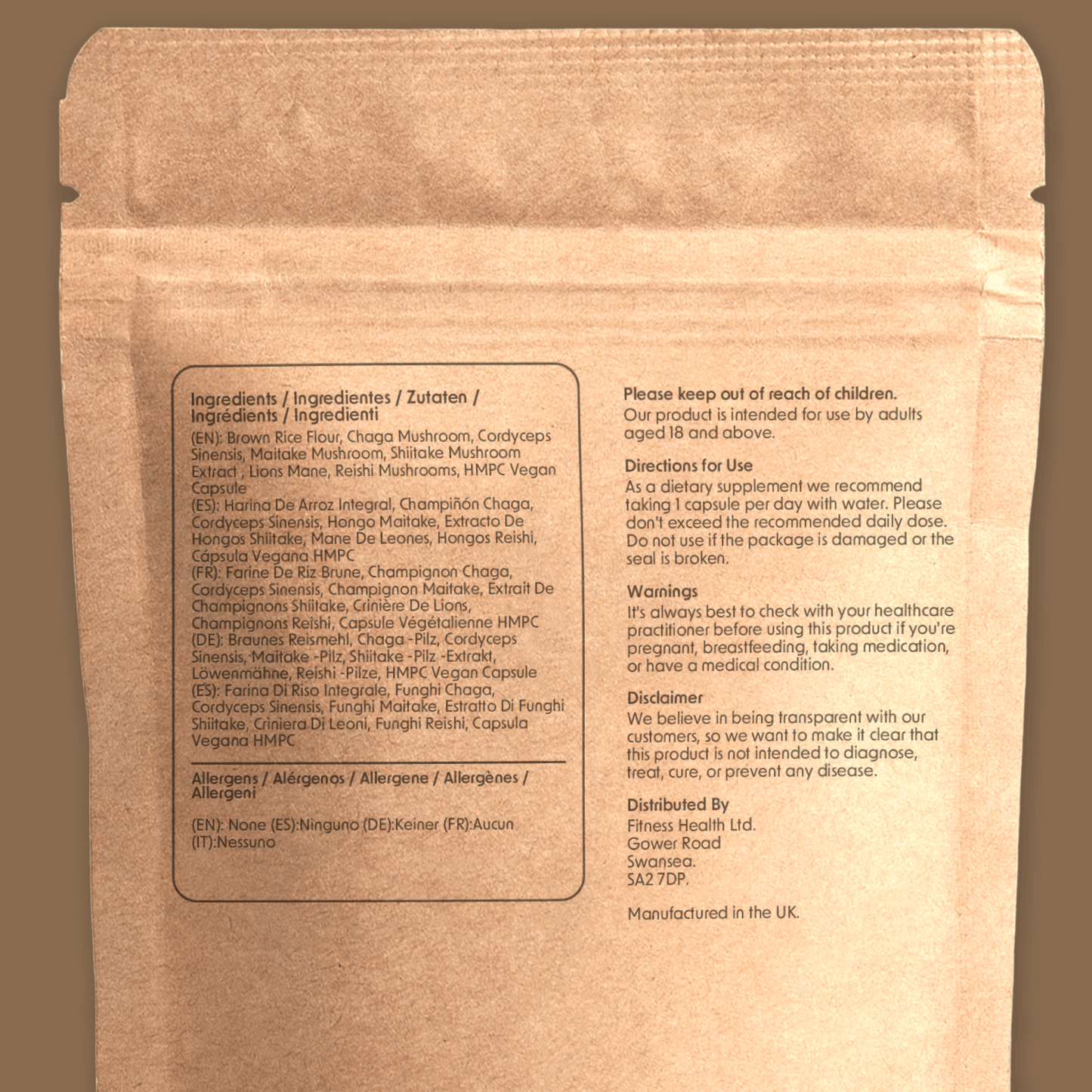 Super Mushroom Complex Capsules Nootropic Blend - Fitness Health
