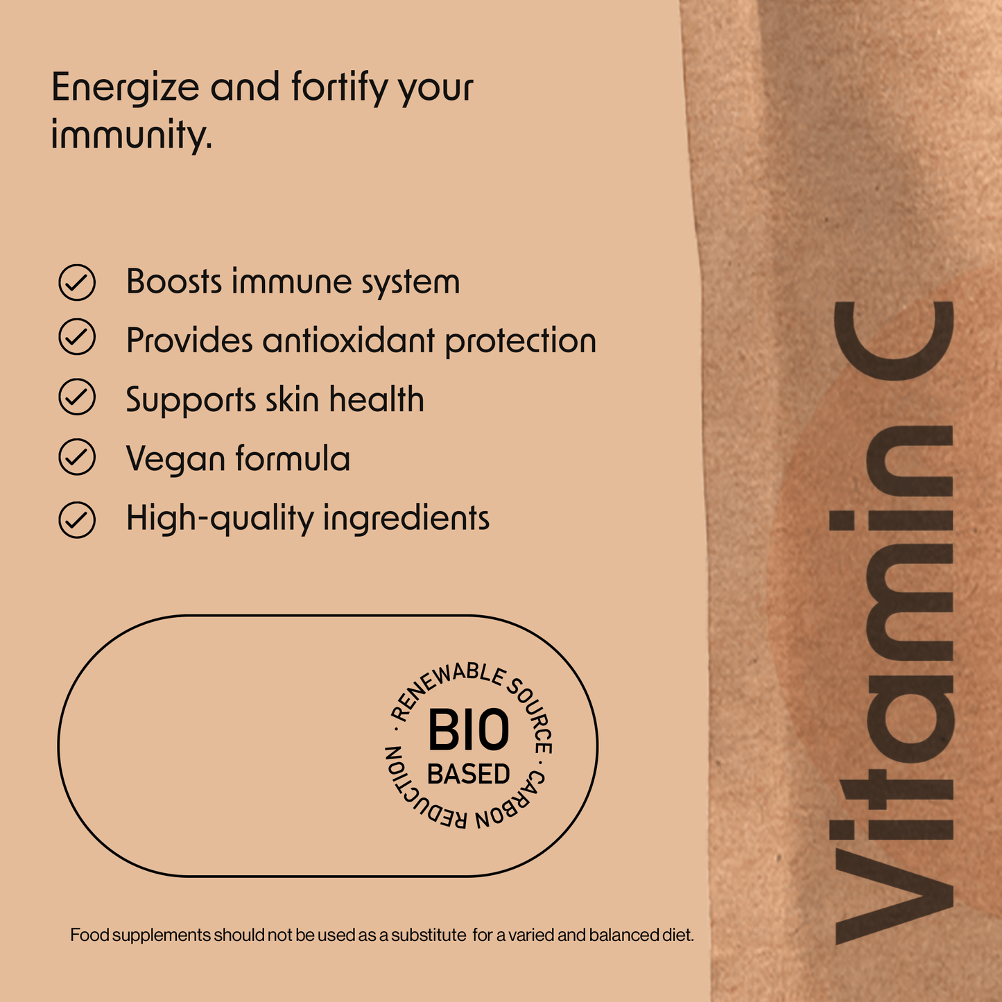 Vitamin C 100mg & Zinc 20mg - Natural Immune Boost Vegan - Fitness Health