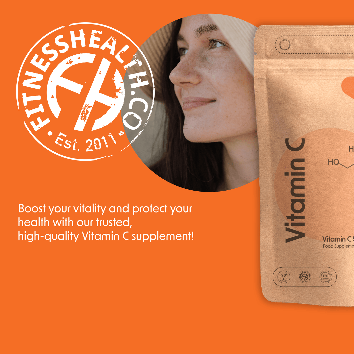 Vitamin C 500mg Tablets - Ascorbic Acid - Immune Support - Fitness Health