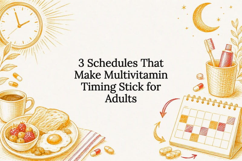 Sketch title card for multivitamin timing