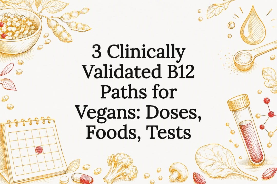 Decorative vegan B12 guidance title card