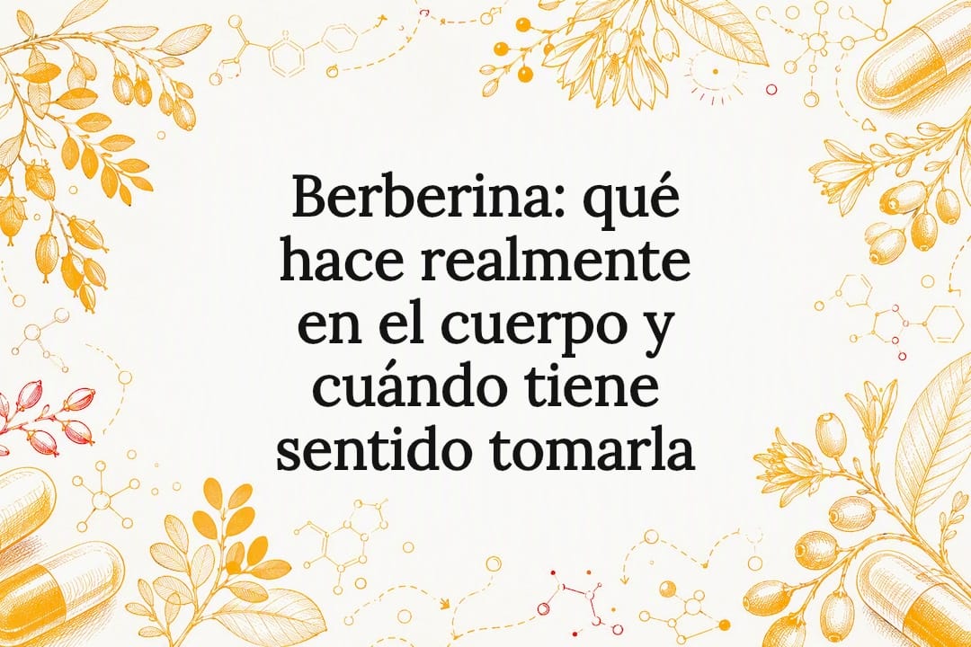 Tarjeta ilustrada sobre la berberina y el metabolismo