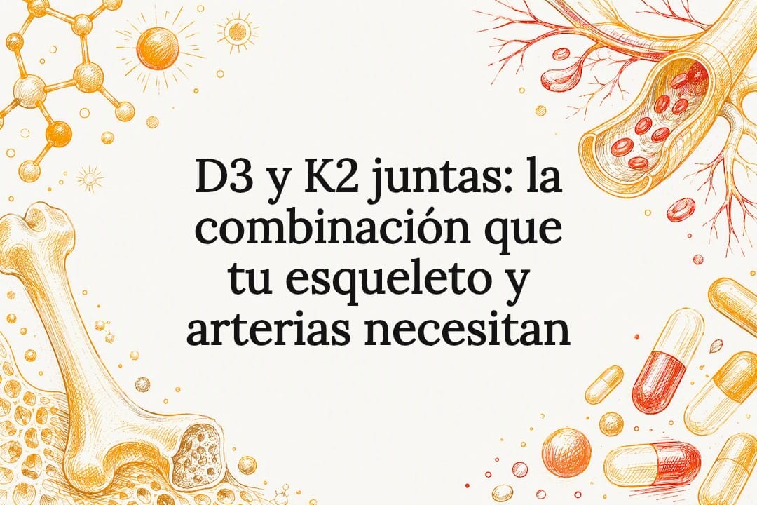 Tarjeta ilustrativa sobre las vitaminas D3 y K2