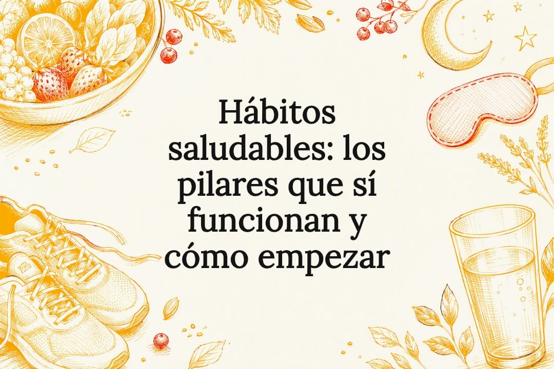 Tarjeta ilustrada acerca de hábitos saludables