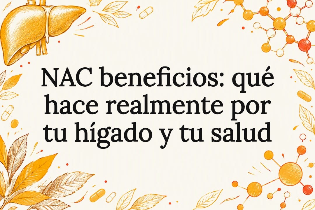 Tarjeta ilustrativa sobre NAC, hígado y glutatión