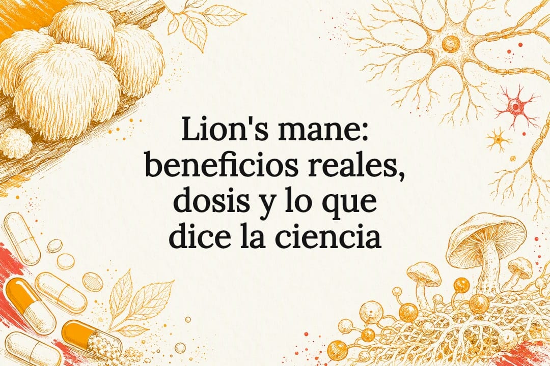 Tarjeta ilustrada del hongo melena de león