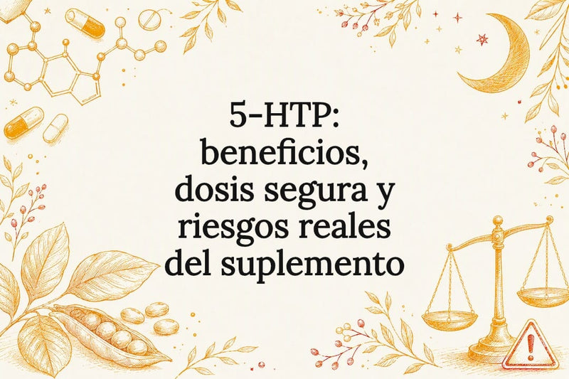 Tarjeta informativa sobre 5-HTP y su seguridad