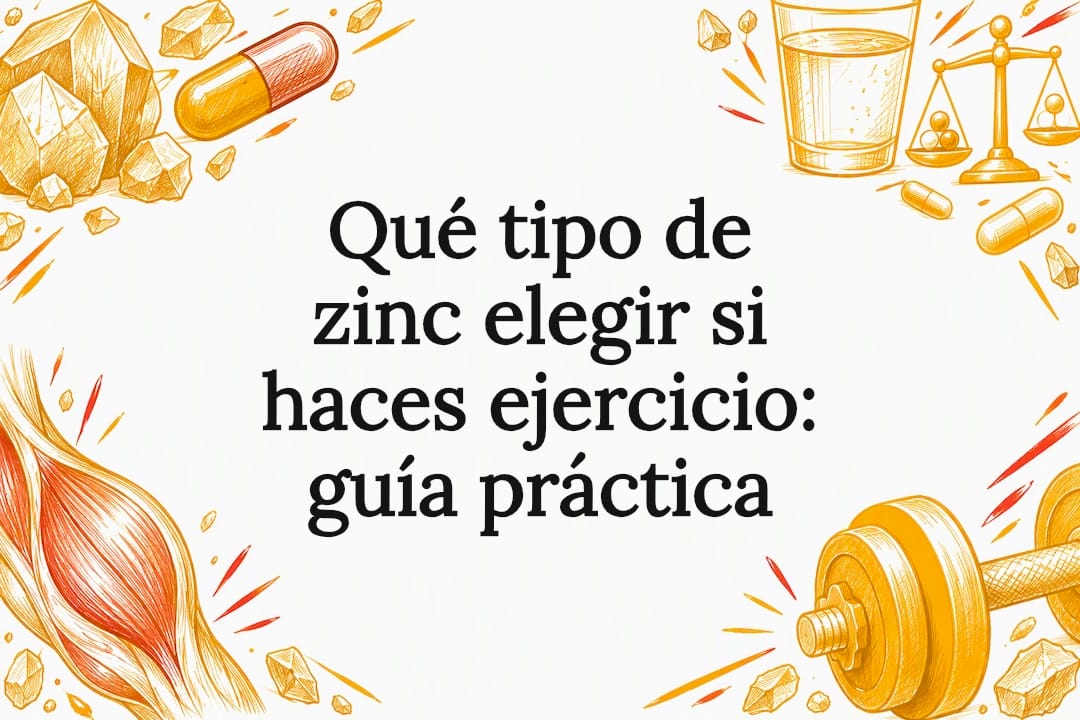 Tarjeta ilustrativa sobre el zinc y el ejercicio