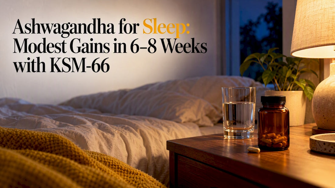 Ashwagandha capsule beside water at bedtime