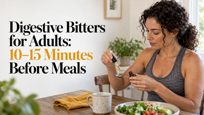 Adult measuring bitters before a meal