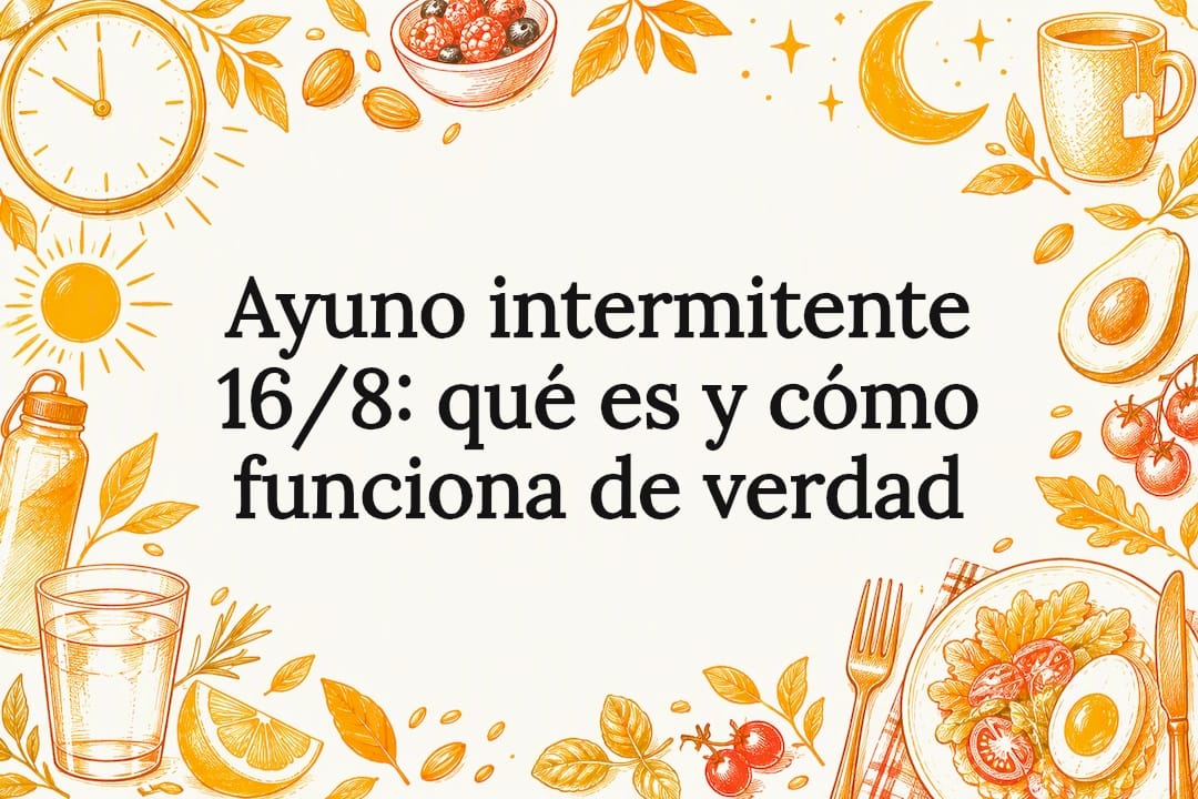 Título ilustrado sobre el ayuno intermitente