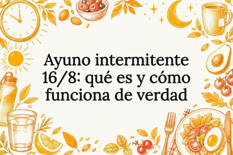 Título ilustrado sobre el ayuno intermitente