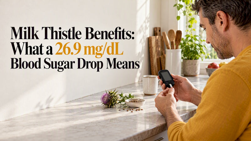 Adult checking glucose beside milk thistle seeds