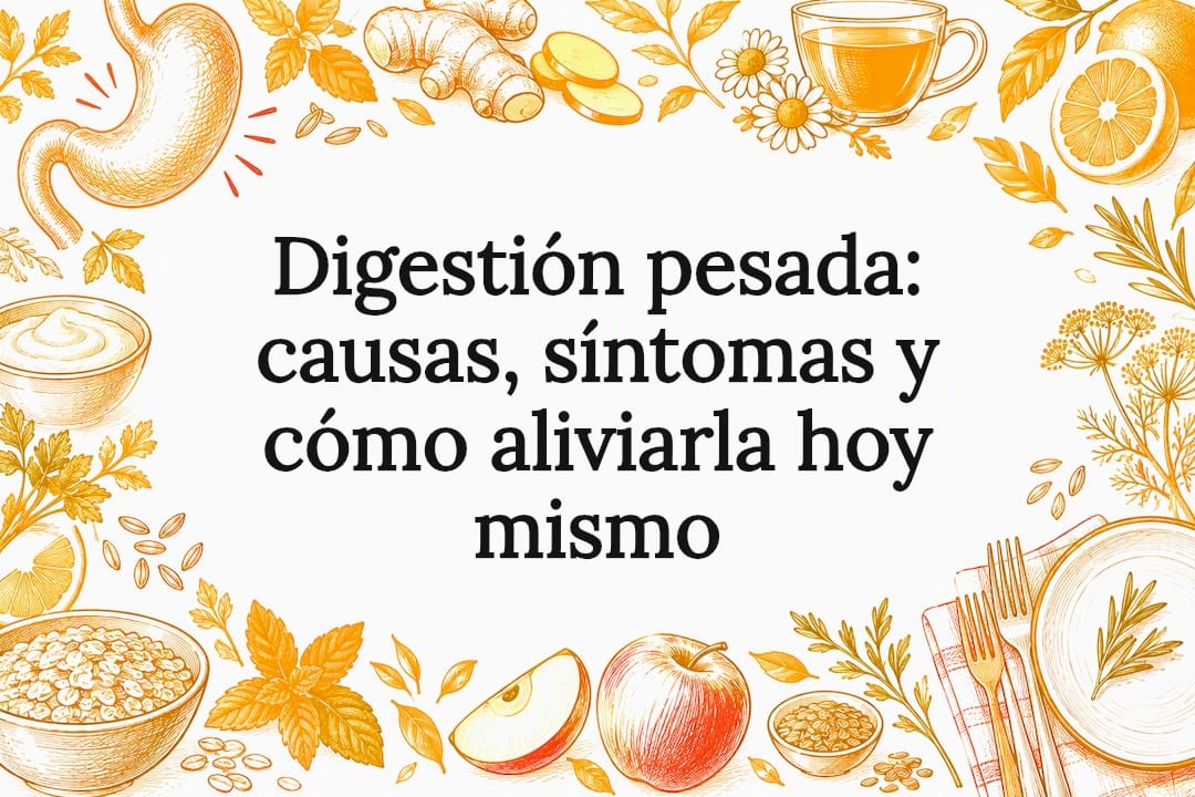 Tarjeta ilustrada sobre indigestión