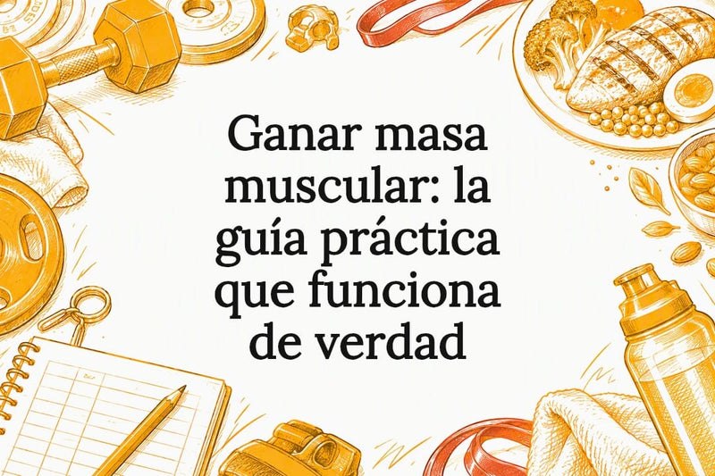 Tarjeta ilustrada sobre el aumento de masa muscular