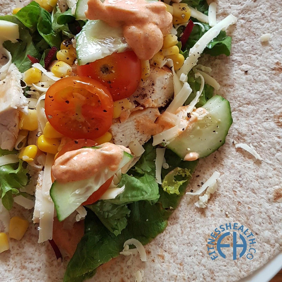 Fresh Chicken Salad Wrap Light Lunch - Fitness Health 