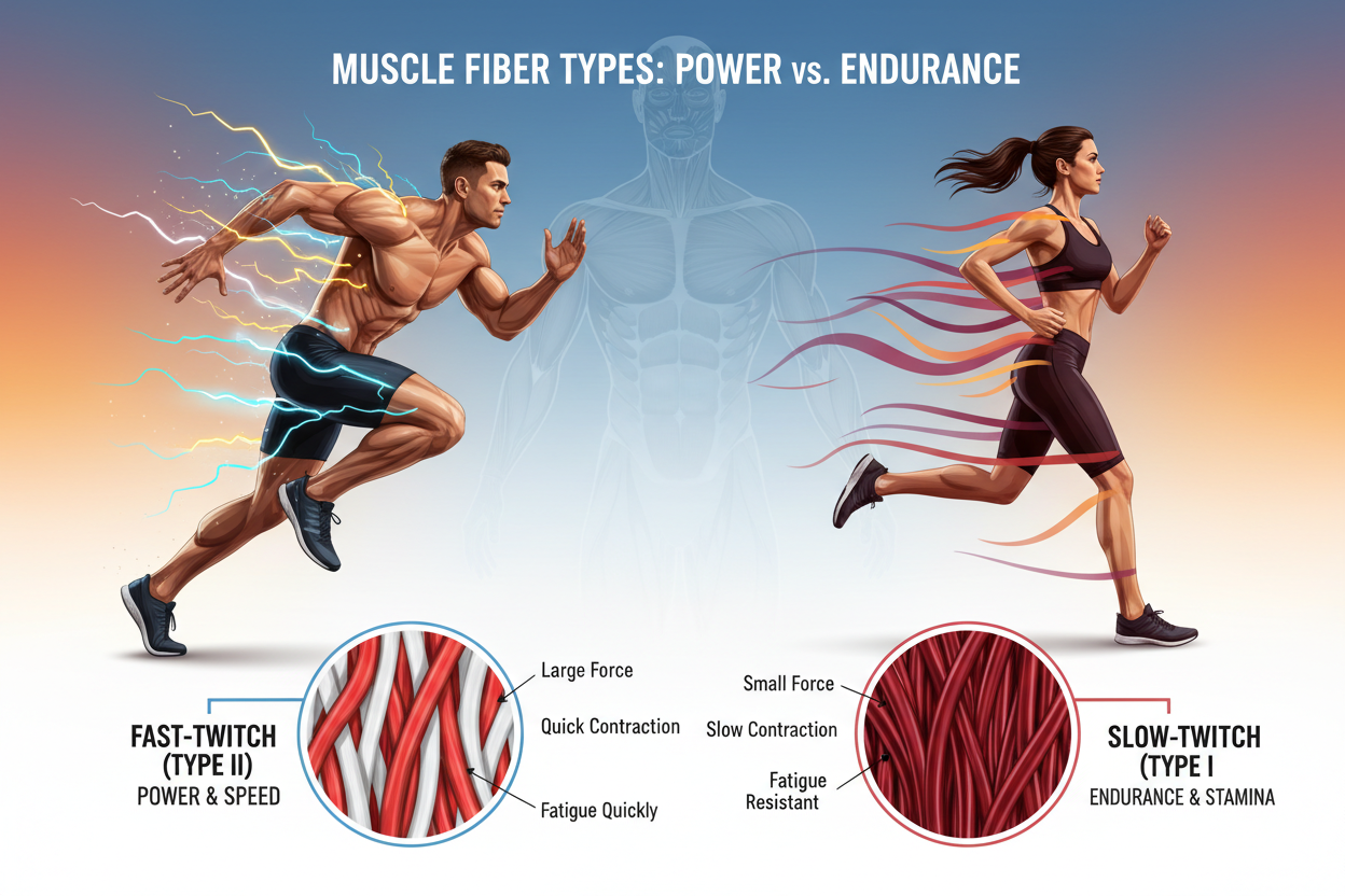 Training concepts comparing fast-twitch and slow-twitch muscle fiber dominance
