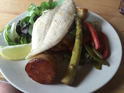 Pan fried Fish with grilled mixed vegetables - Fitness Health 