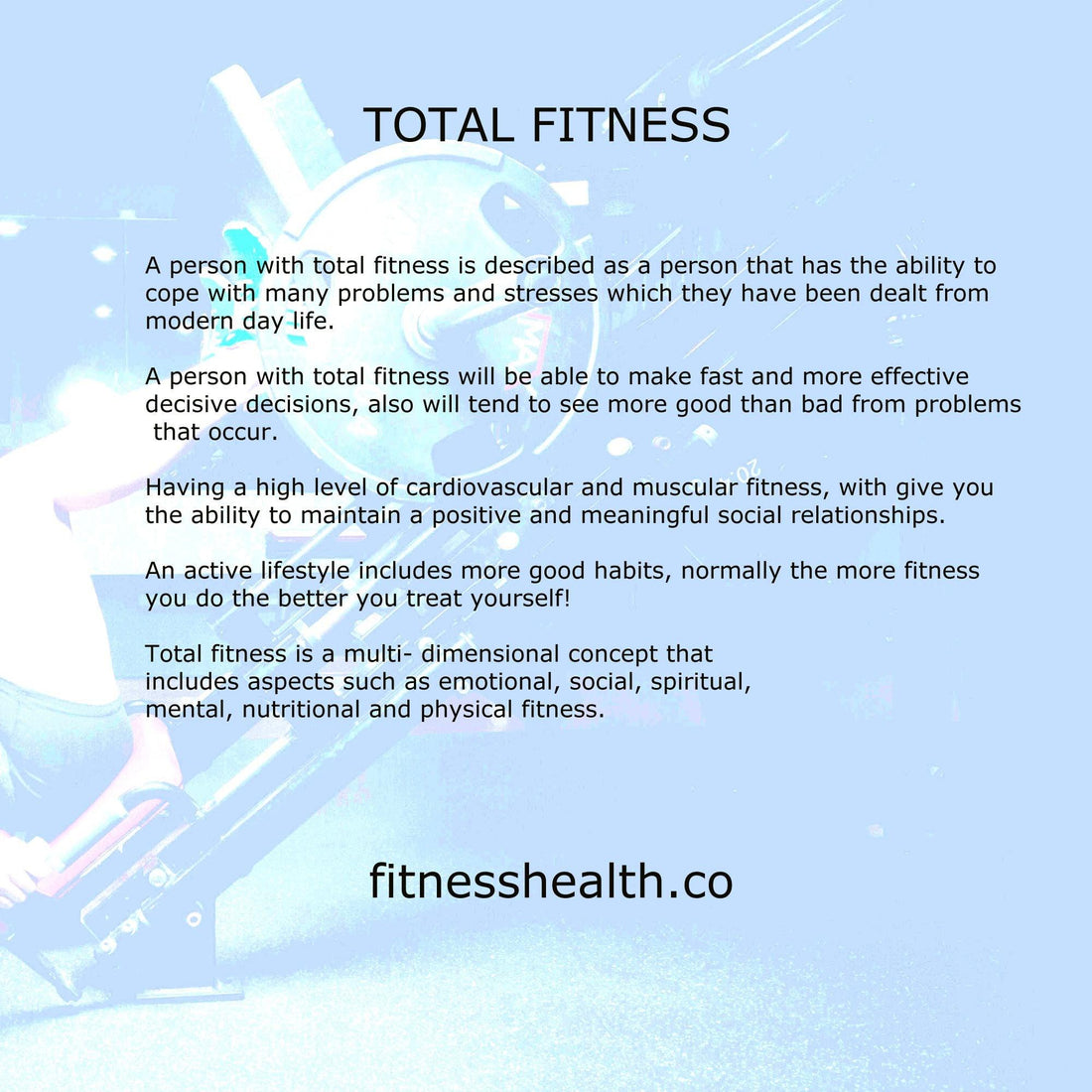 What is total fitness? - Fitness Health 