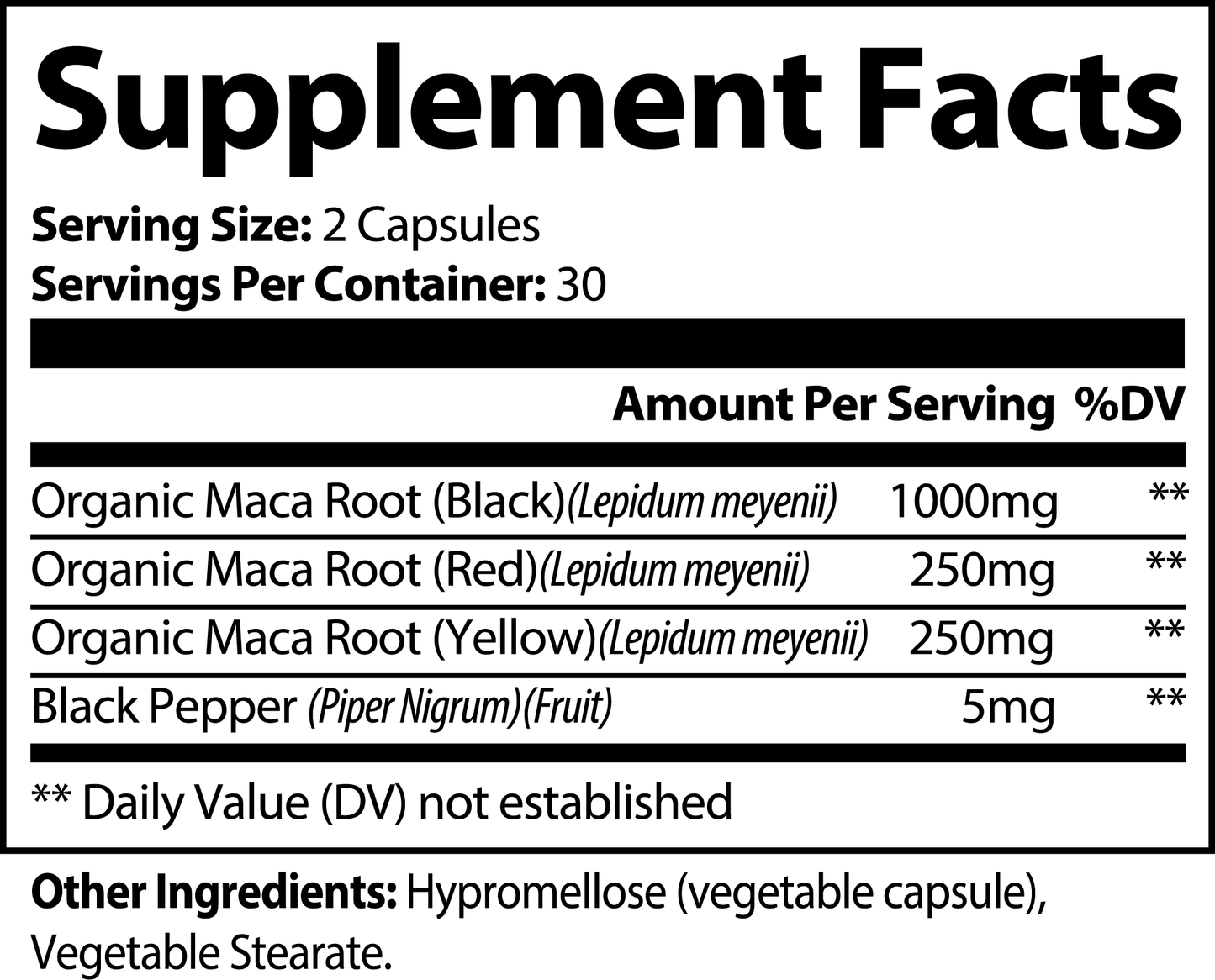 Maca Plus 1500mg - Triple Root Complex - Energy + Vitality Support Formula *
