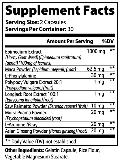 Horny Goat Weed Complex - 8 Traditional Herbs - Vitality + Stamina Formula *