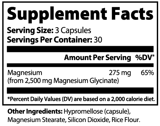 Magnesium Glycinate 2500mg - High Absorption - Sleep + Relaxation Support *