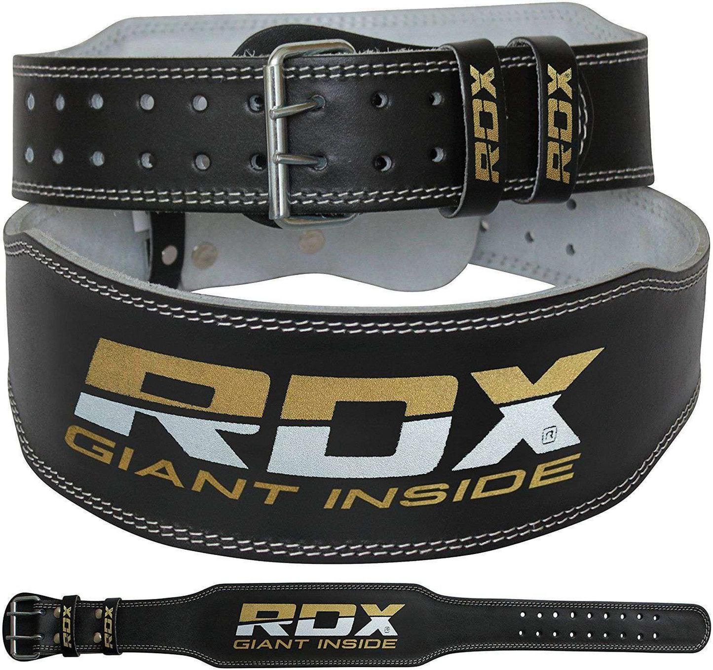 4 INCH LEATHER WEIGHTLIFTING GYM BELT RDX - Fitness Health 