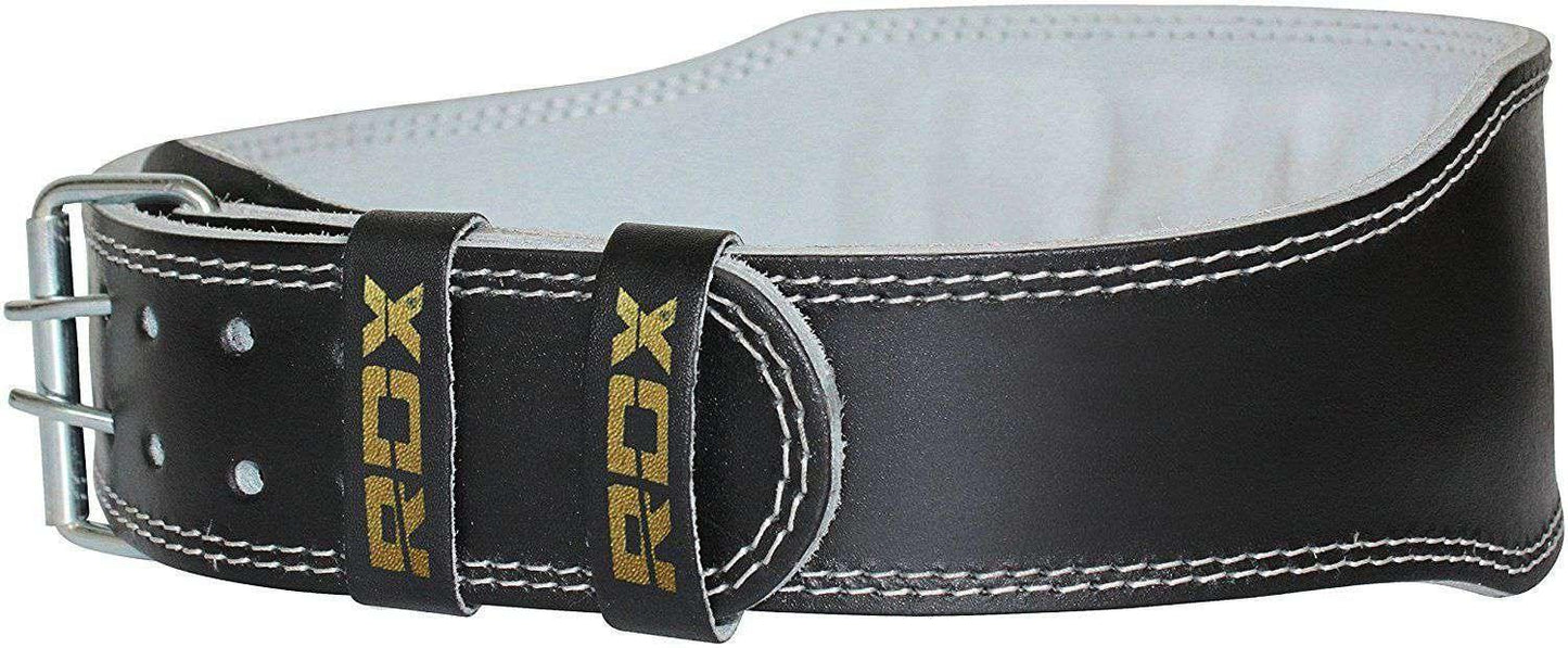4 INCH LEATHER WEIGHTLIFTING GYM BELT RDX - Fitness Health 