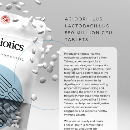 Acidophilus Lactobacillus 550 Million Probiotic Tablets