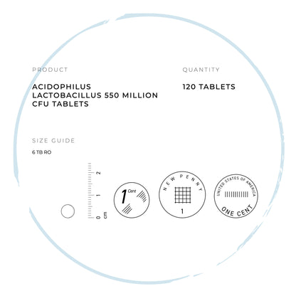 Acidophilus Lactobacillus 550 Million Probiotic Tablets