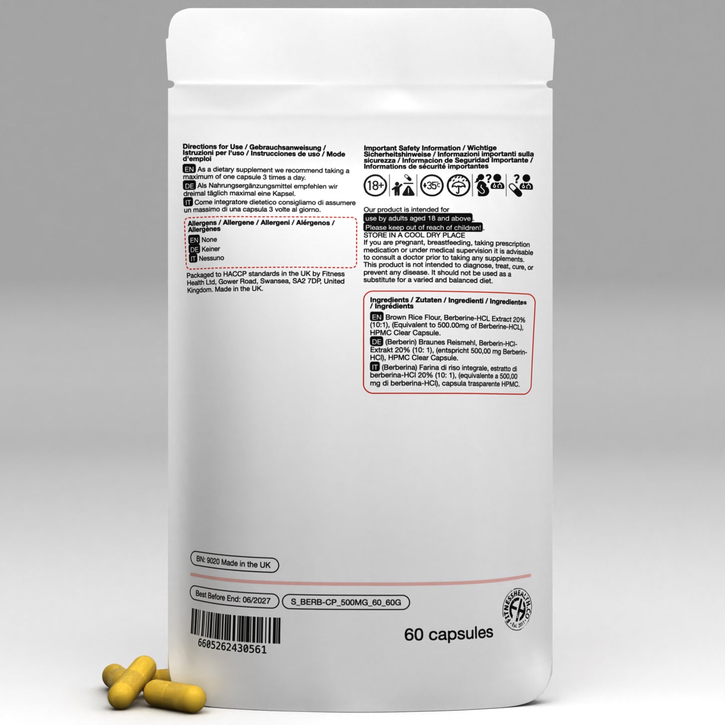 Berberine Supplement Capsules