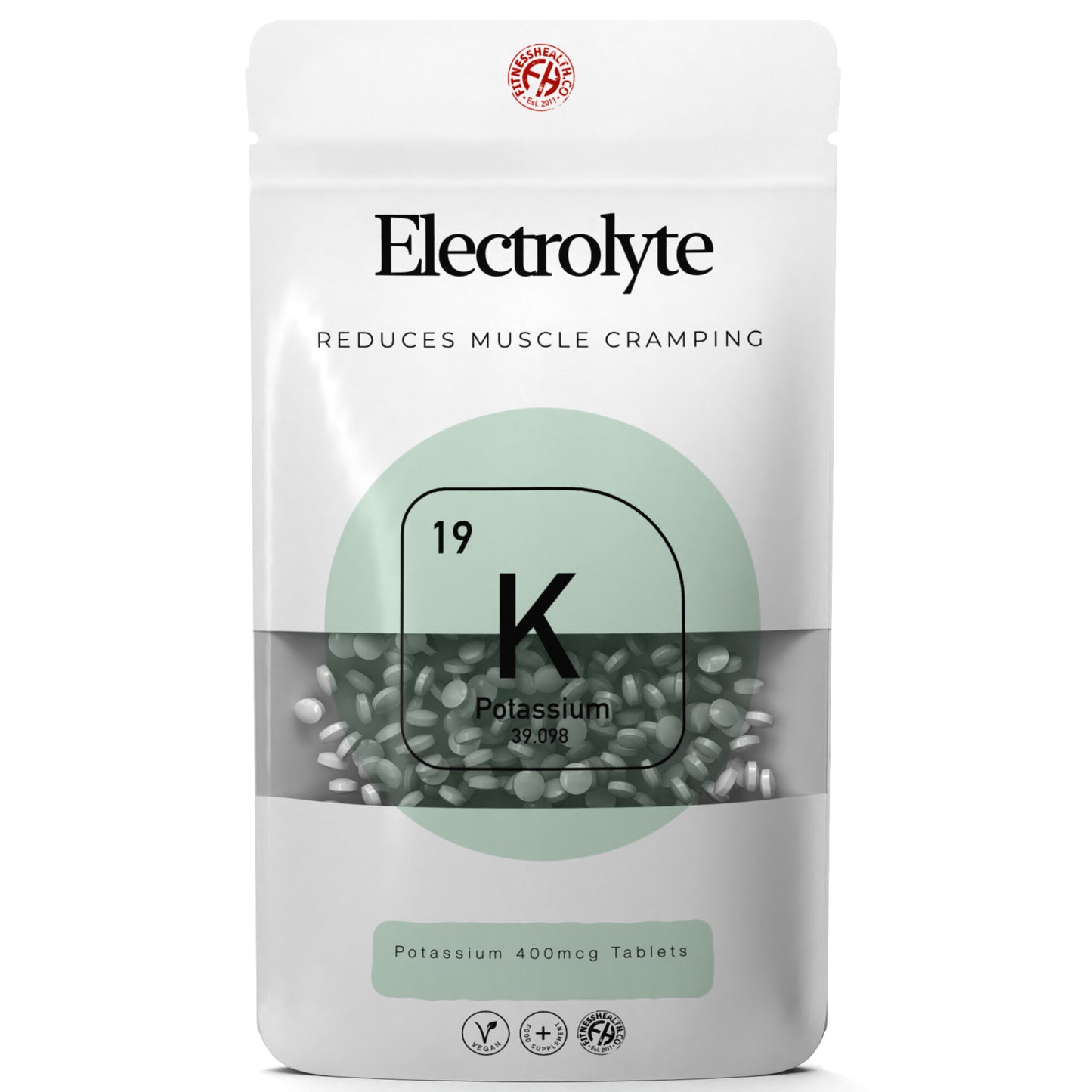 Electrolyte Potassium Tablets 400mcg Vegan Friendly Nervous System Support
