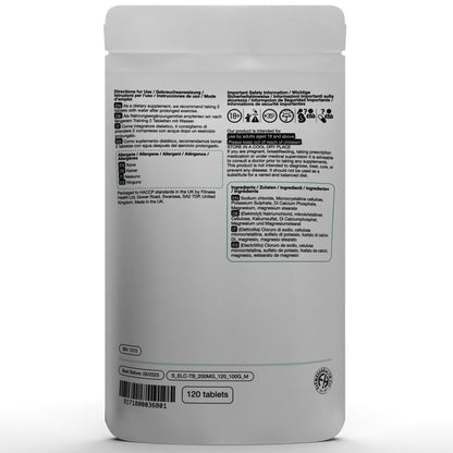 Electrolyte Potassium Tablets 400mcg Vegan Friendly Nervous System Support