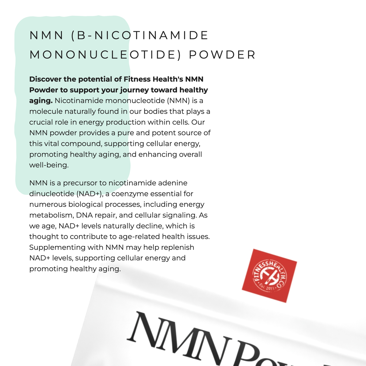 NMN Anti-Aging Powder - Cellular Health Support for Adults 40+