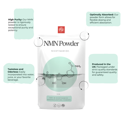 NMN Anti-Aging Powder - Cellular Health Support for Adults 40+