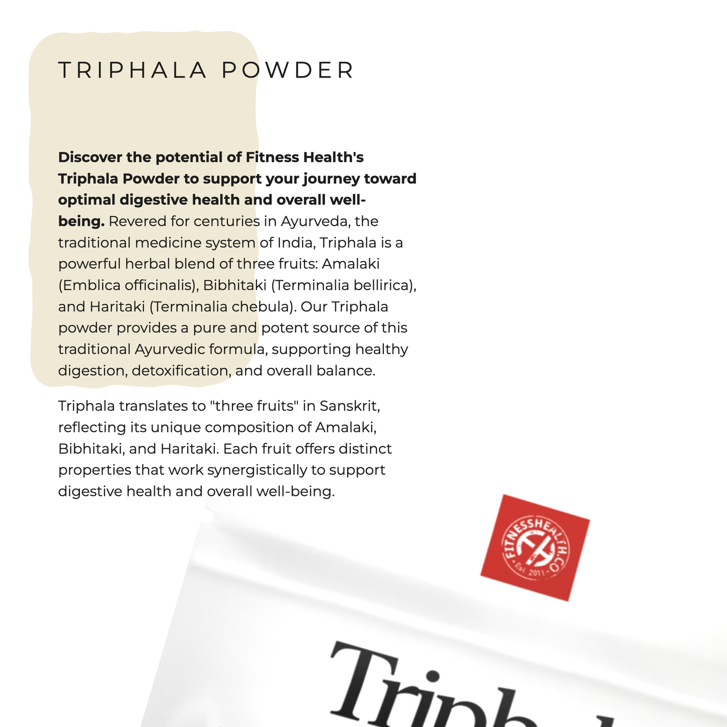 Triphala Powder (Amla Bibhitaki + Haritaki)