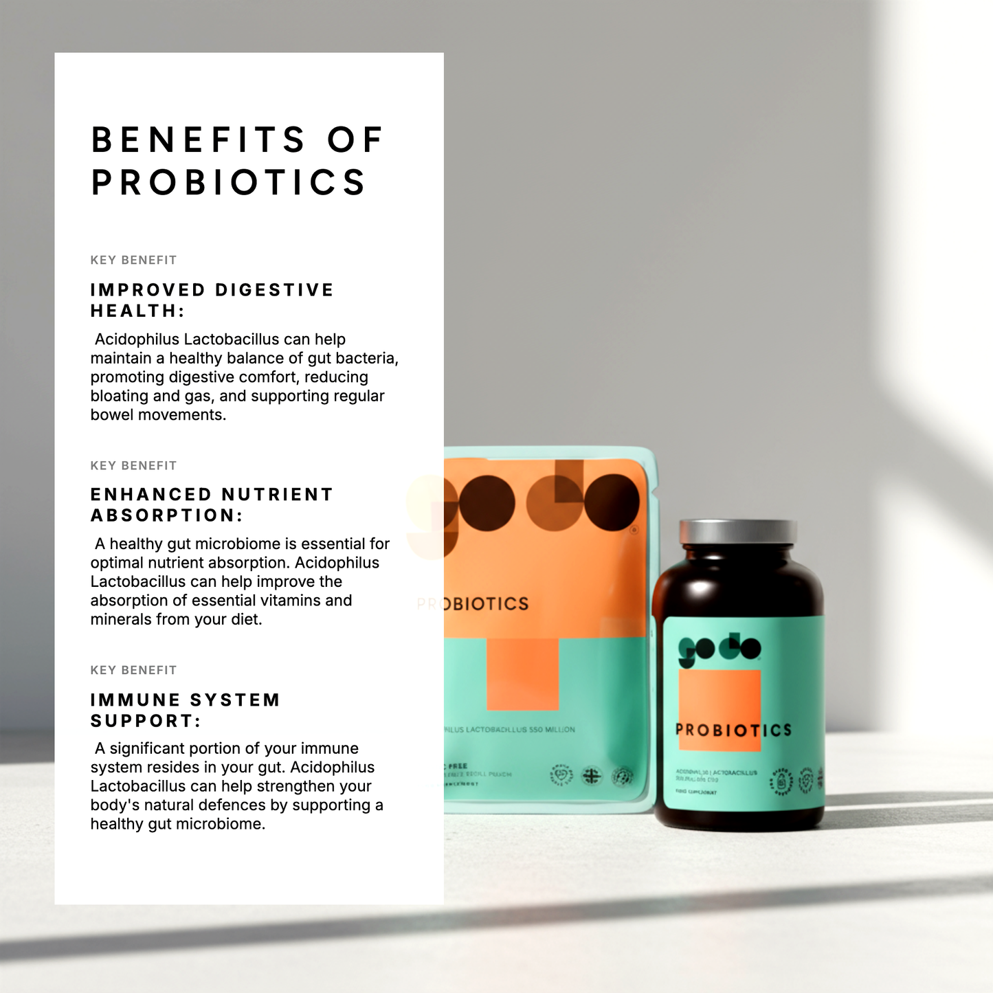 Acidophilus Lactobacillus 550 Million Probiotic Tablets