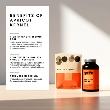 Nutritional & Antioxidant Support - Apricot Kernel 2500mg Capsules - UK Made Vegan